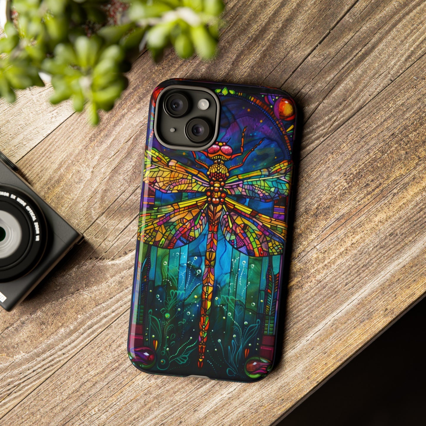 Art Deco Stained Glass Dragonfly Phone Cover