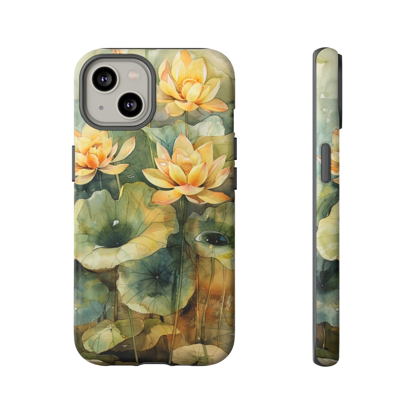 Zen Lotus Watercolor Painting iPhone 15 Case