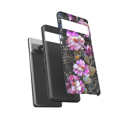 Magenta Color Floral Stained Glass Phone Case