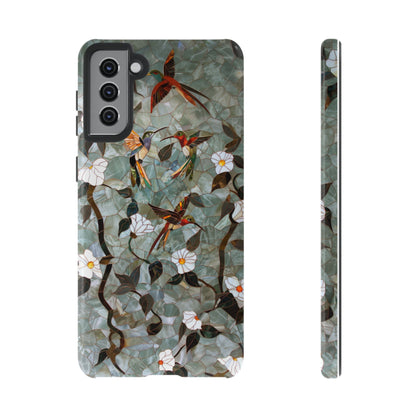 Stained Glass Hummingbirds and Flowers iPhone Case