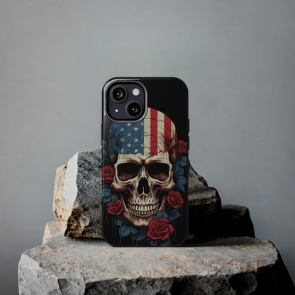 American Pride with an Edgy Spin: Skull USA Flag iPhone Case – Modern Protection Meets Patriotic Design