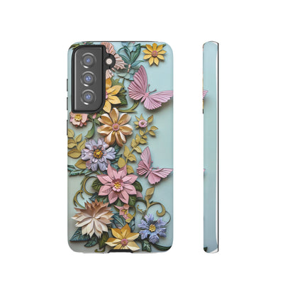 Pastel Pink Butterflies and Flowers iPhone Case