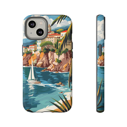 Midcentury French Riviera Sailboat Painting Phone Case