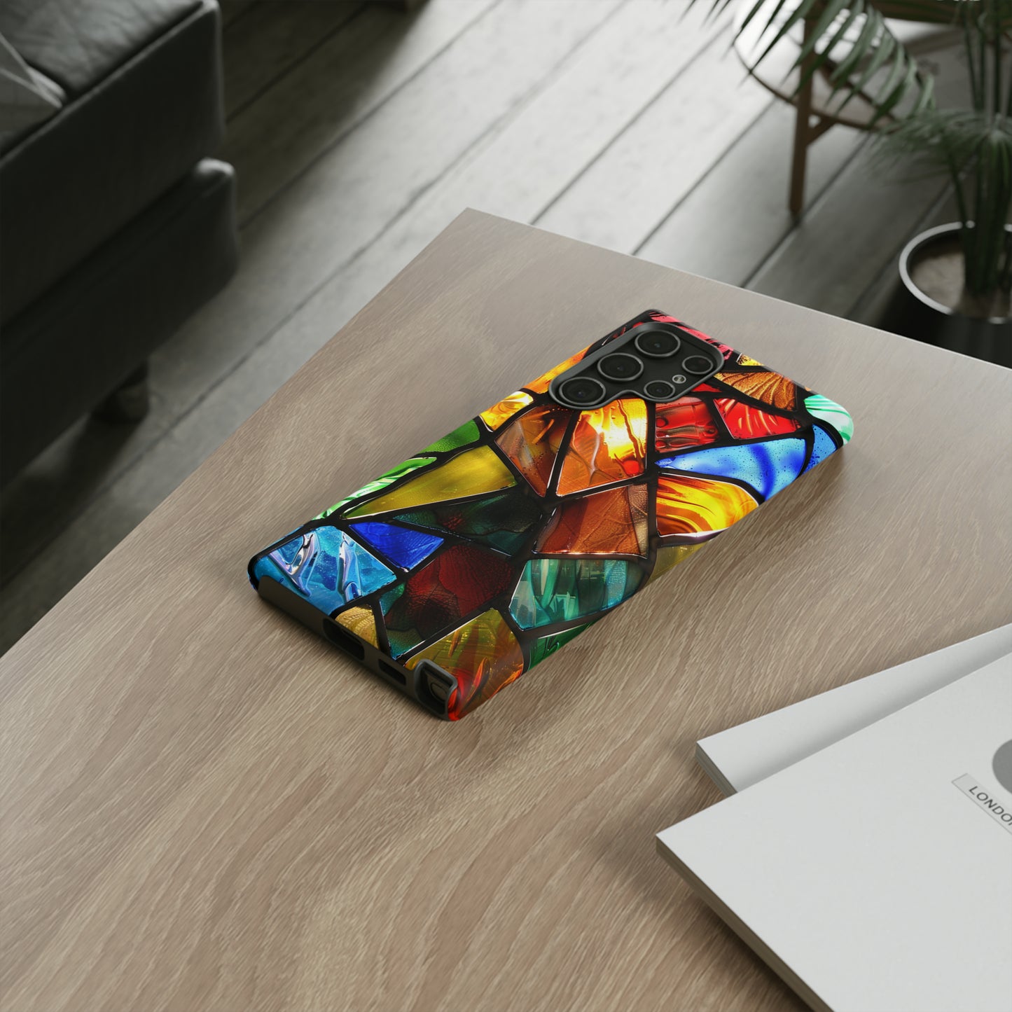 Color Explosion Abstract Stained Glass Phone Case