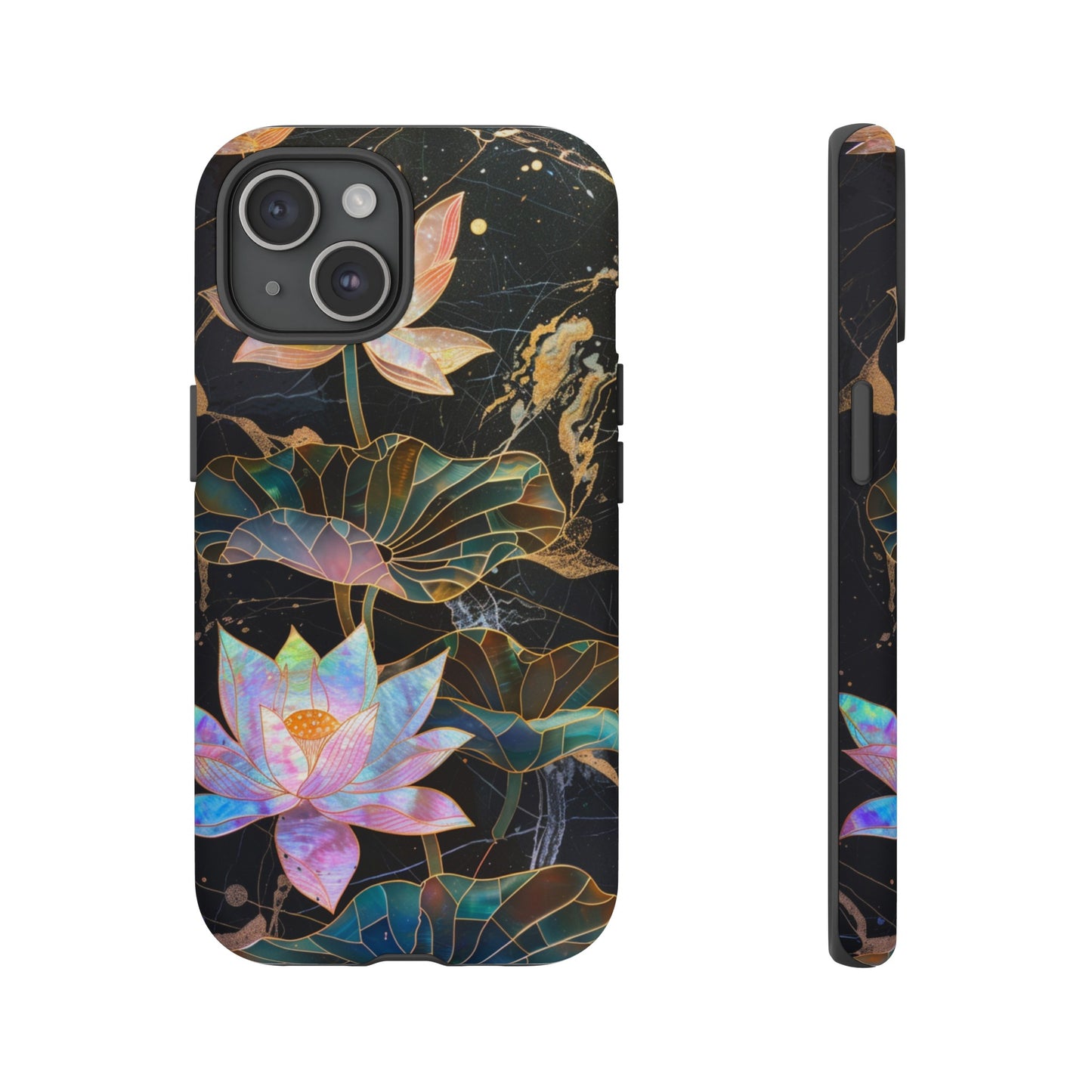 Zen Stained Glass Lotus Floral Design Phone Case