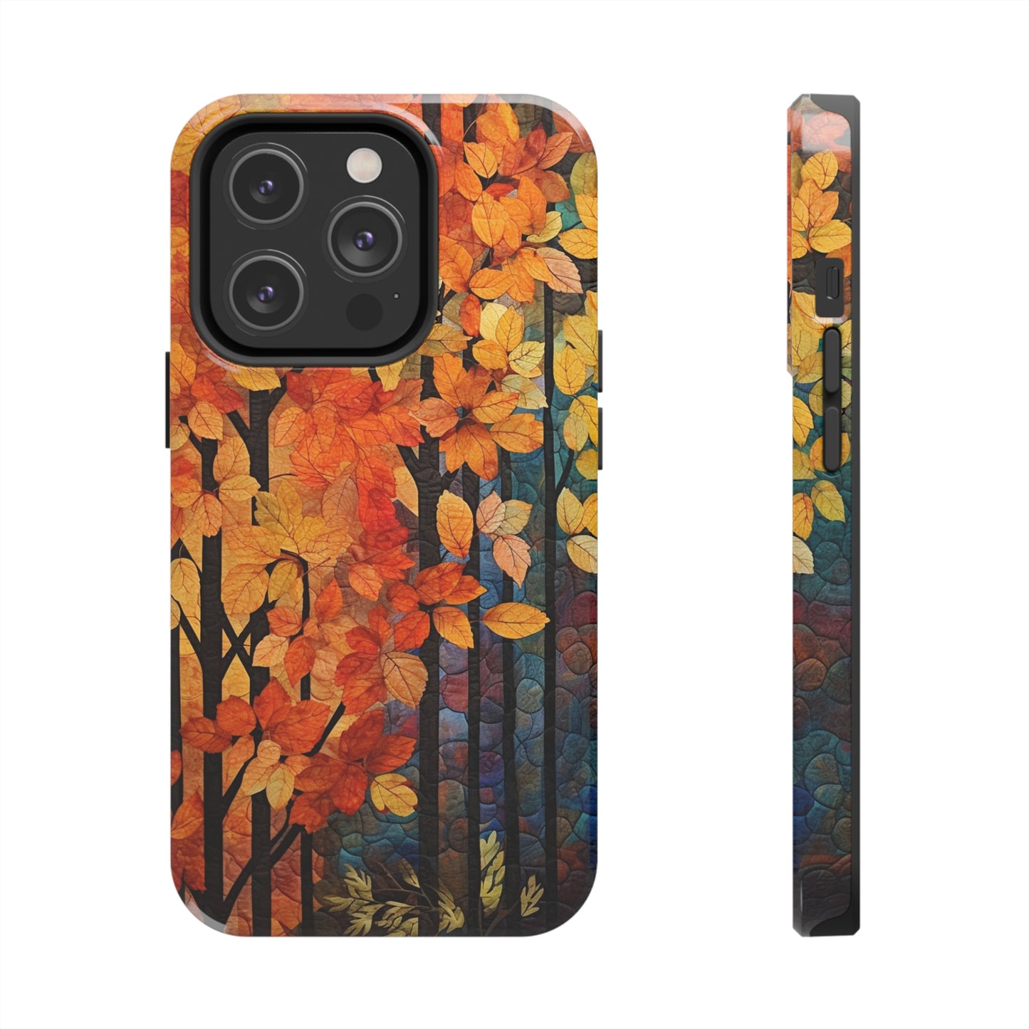 Autumn iPhone 15 Case, Forest Embroidered Style Phone Case | Cottagecore Fairytale Design | iPhone & Samsung | Boho Retro Vibe