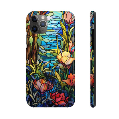 Stained Glass Floral Aesthetic iPhone Tough Case | Embrace Elegance and Durability