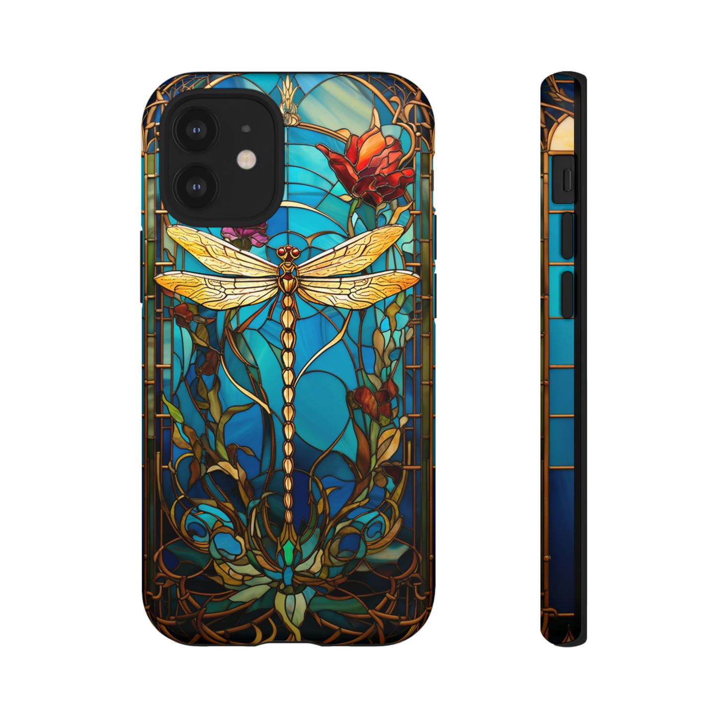 Vintage Art Nouveau Stained Glass Dragonfly Phone Case