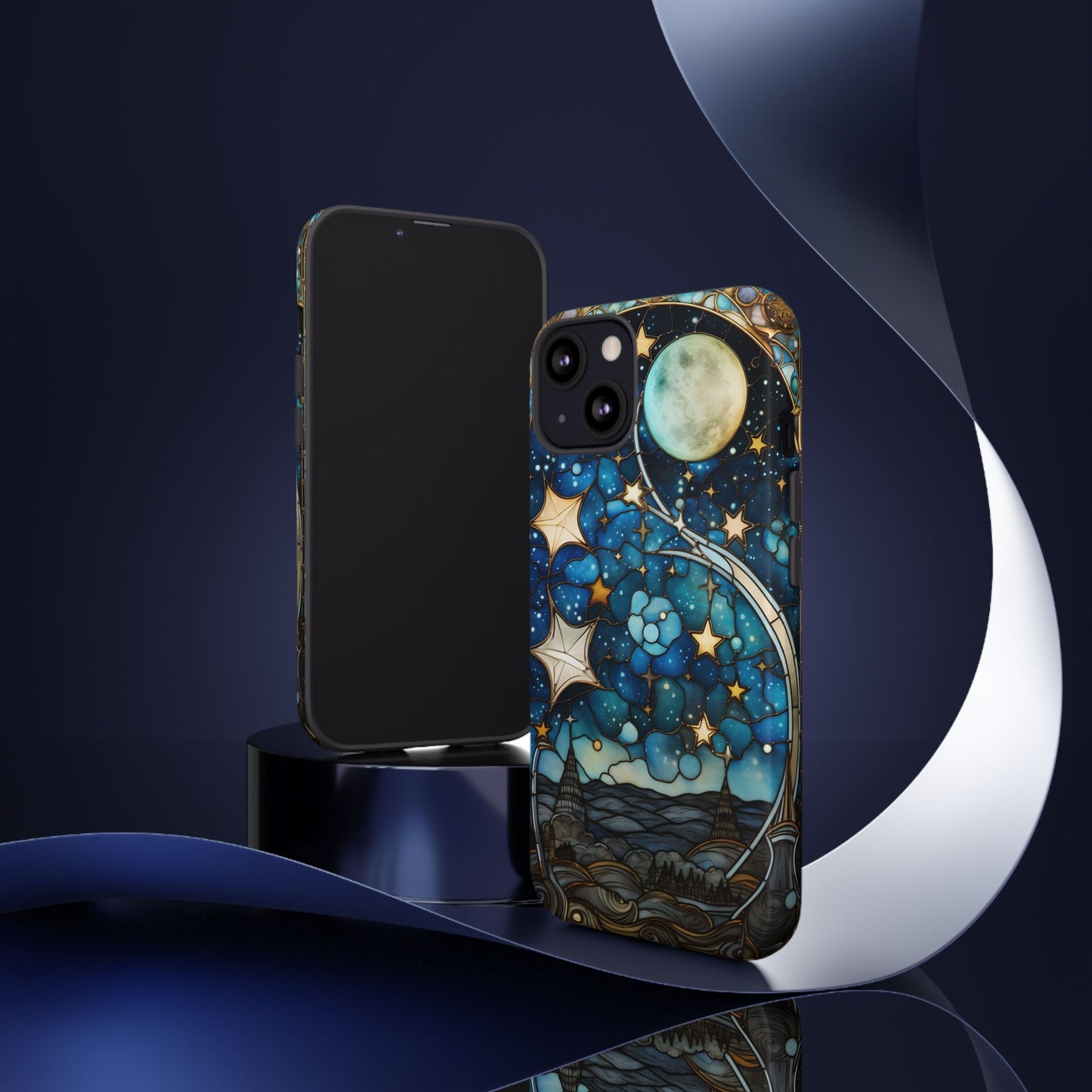 Boho Starry Night Stained Glass Artistry Phone Cover