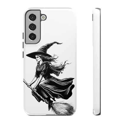 Vintage Halloween Witch on a Broom Spooky Phone Cover