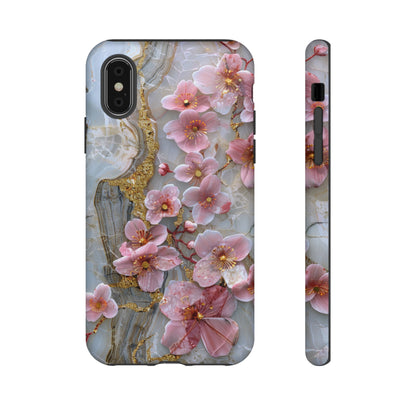 Pink Forget Me Nots Gold Floral Phone Case