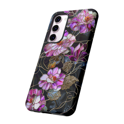 Magenta Color Floral Stained Glass Phone Case