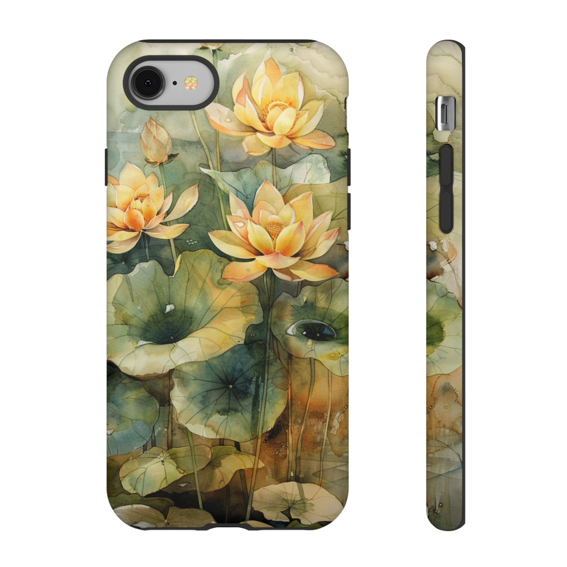 Lotus watercolor design phone case for iPhone 13 case