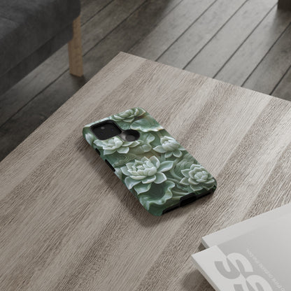 Green Jade Lotus Floral Art Phone Case