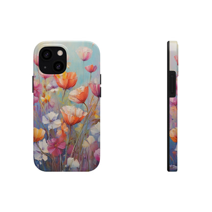 Poppy Flower Oil Painting Tough iPhone Case | Retro Groovy Phone Cover