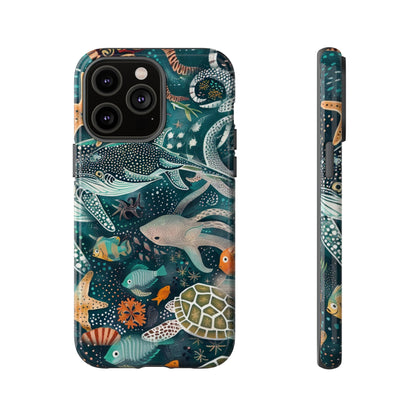 Undersea World Shark, Turtle, Manta Ray Phone Case