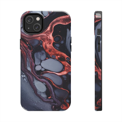 Marbled Dark Lava Flow Phone Case | Embrace the Vibrant Magma Vibes