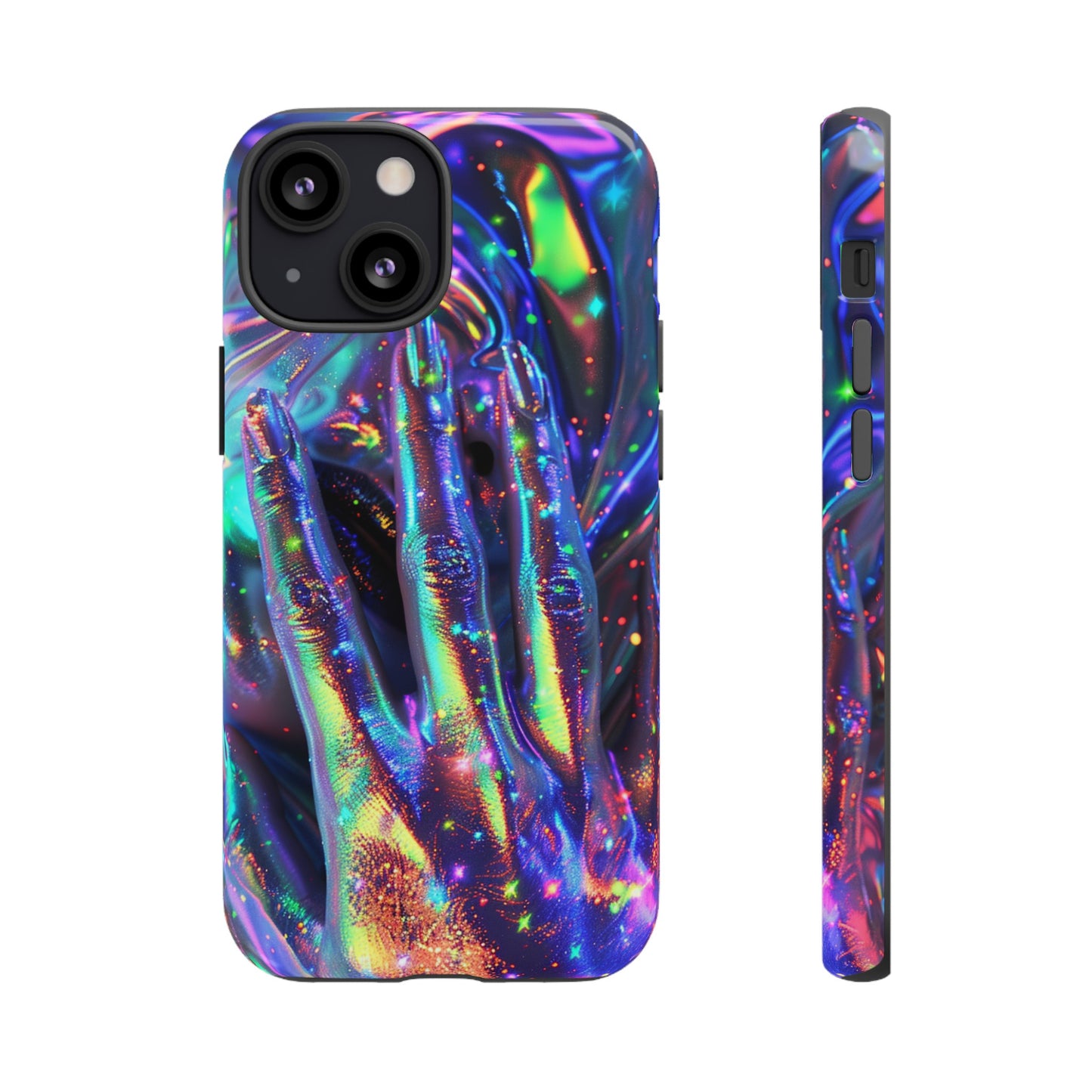 Marbled opalescent Holographic Print Phone Case