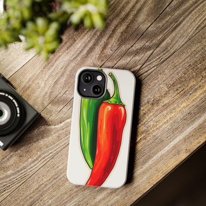 Green or Red Hot Chiles iPhone Case | New Mexico Fiery Flavors for Spice Lovers