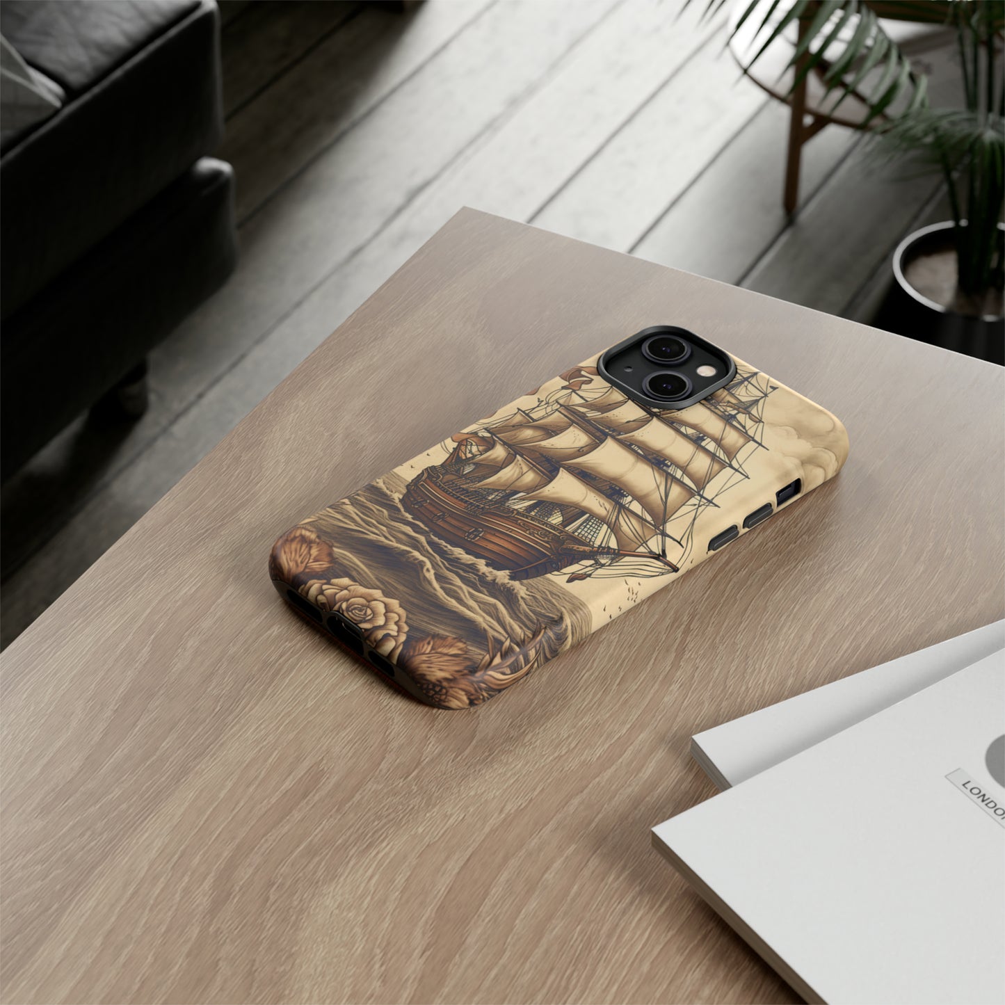 Vintage Tattoo Style Pirate Ship Phone Case