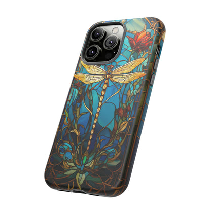 Vintage Art Nouveau Stained Glass Dragonfly Phone Case