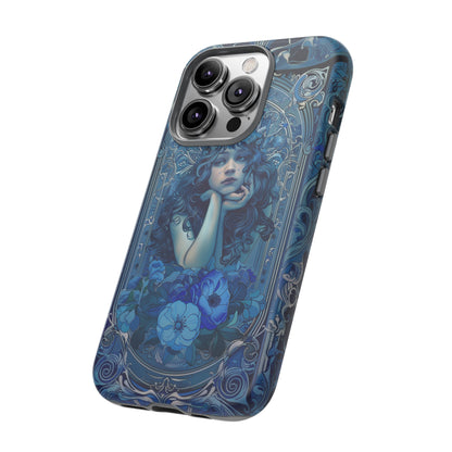 Blue Floral Art Nouveau Style Phone Case