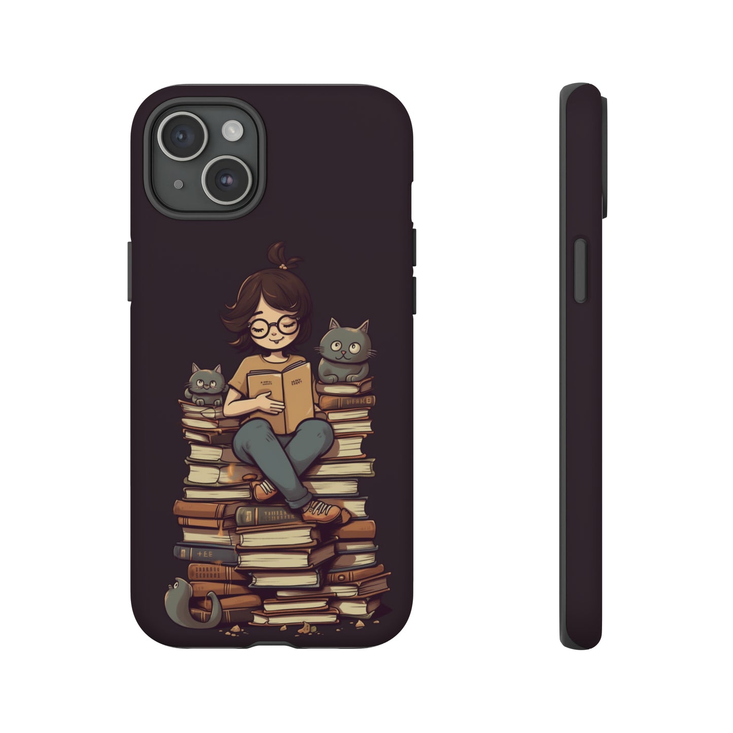 Cats and Books Phone Case