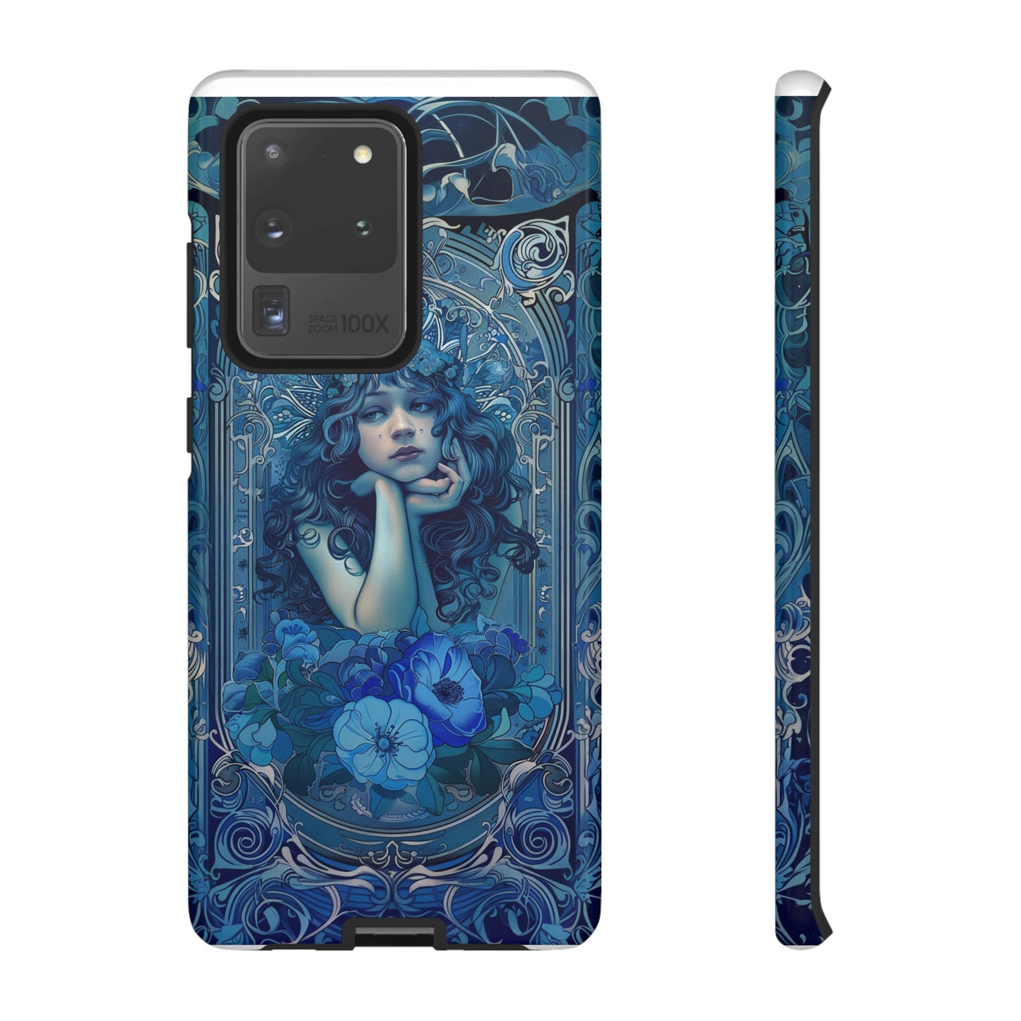 Blue Floral Art Nouveau Style Phone Case