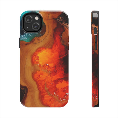 Faux Wood and Colorful Epoxy iPhone Case | Embrace the Beauty of Nature and Vibrant Artistry