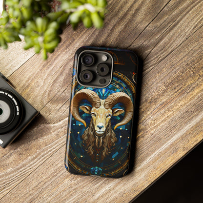 Aries Astrology Stained Glass Design Phone Case