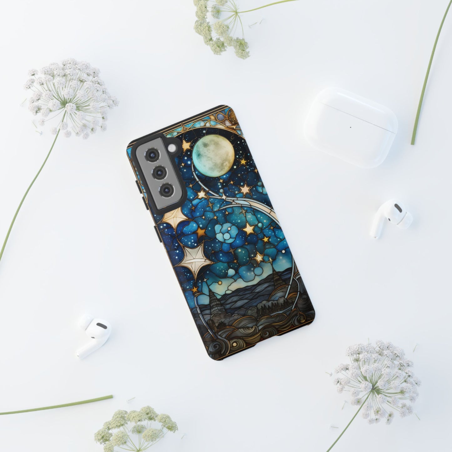 Boho Starry Night Stained Glass Artistry Phone Cover