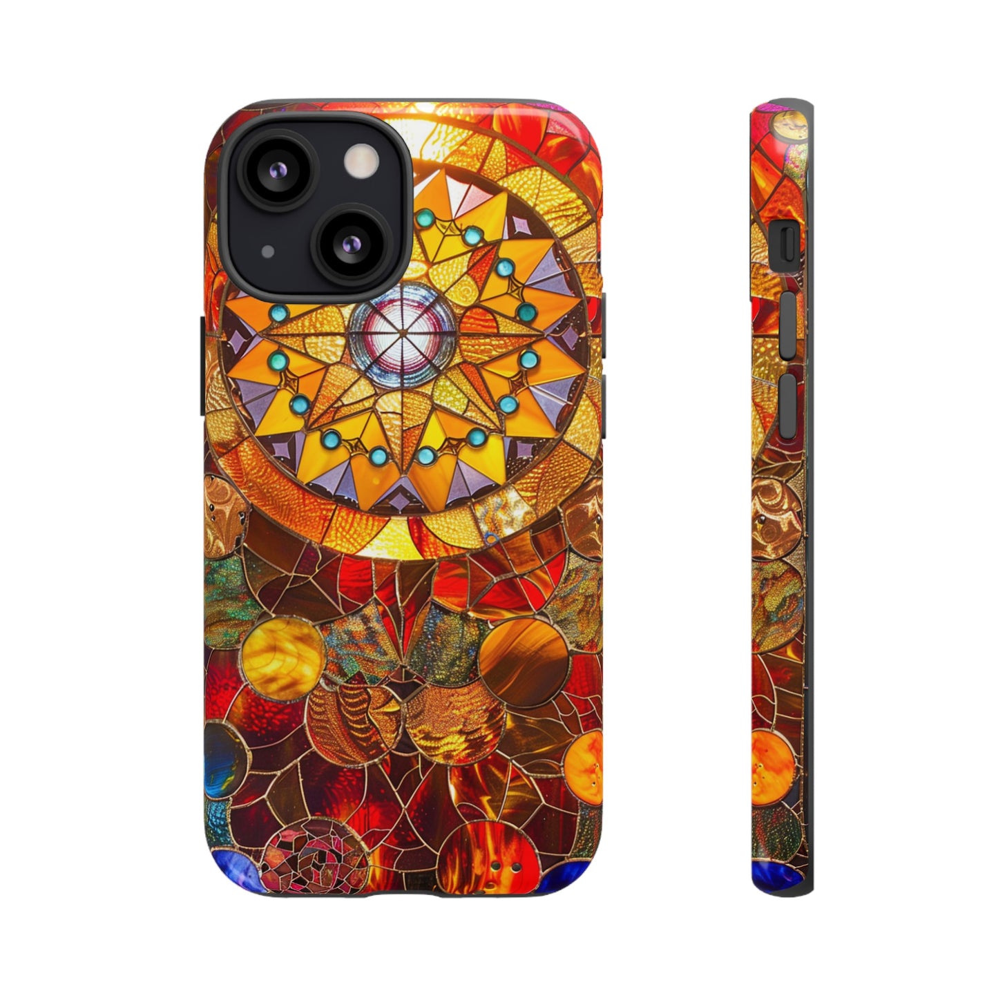 Cosmic Stained Glass Mandala Phone Case