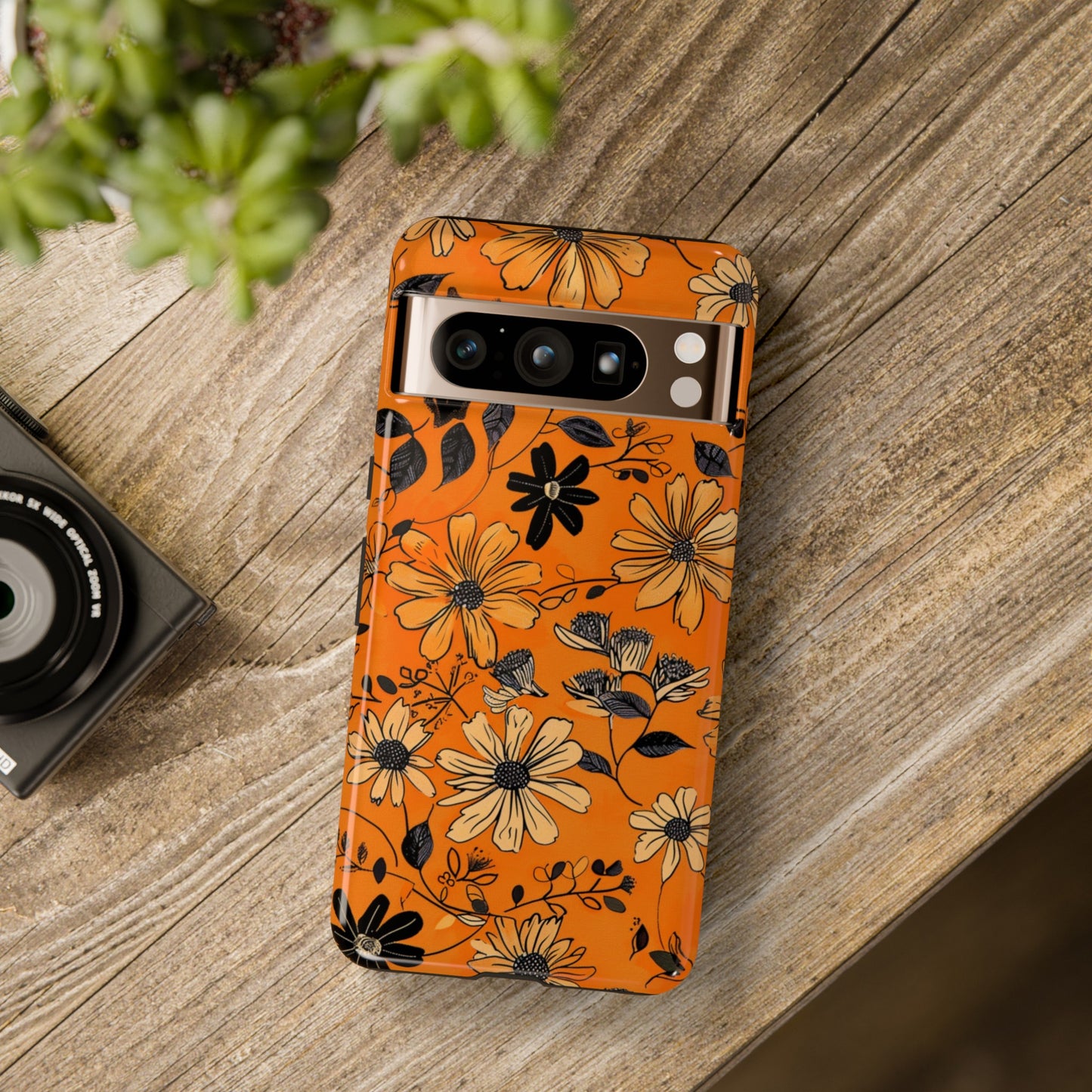 Orange Floral Phone Case Cute Summer Flower Aesthetic