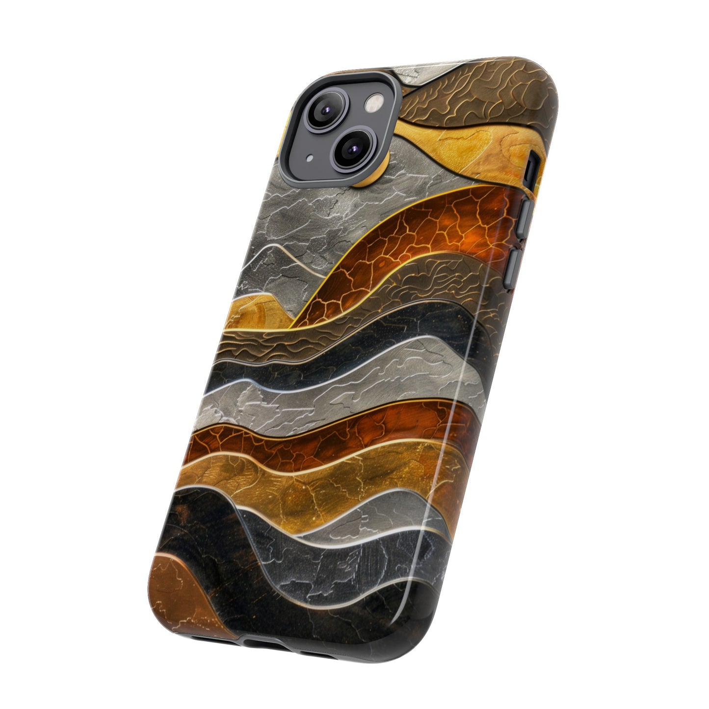 Abstract Gold and Silver Mountain Design Phone Case