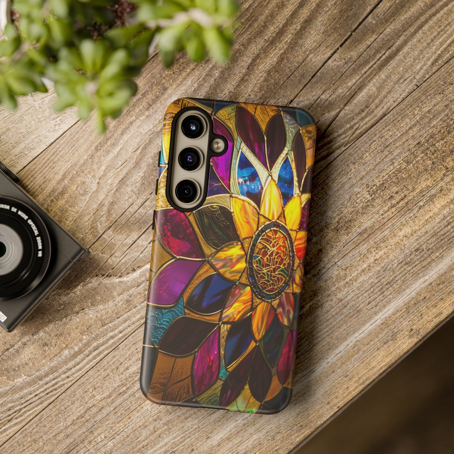 Cosmic Stained Glass Mandala Phone Case