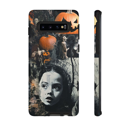 Vintage Halloween Collage Wednesday Goth Style Jackolantern Spooky Phone Cover