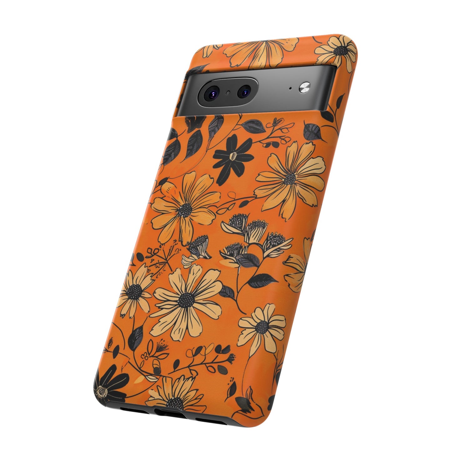 Orange Floral Phone Case Cute Summer Flower Aesthetic