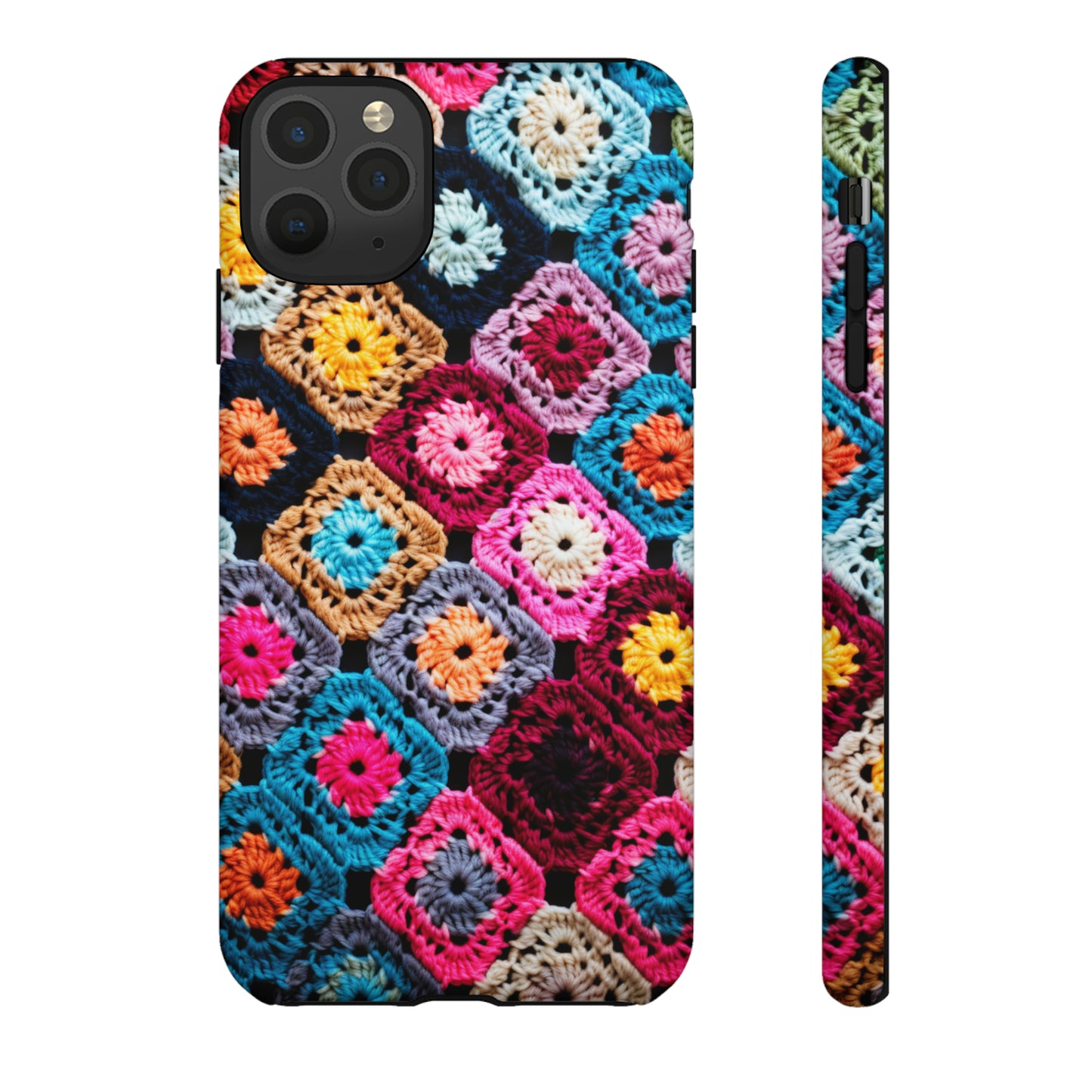 Vintage Floral Crochet Blanket Knit Look Phone Case