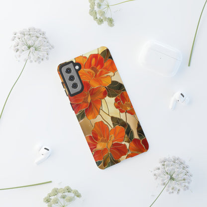 Orange Floral Phone Case Stained Glass Flower Aesthetic