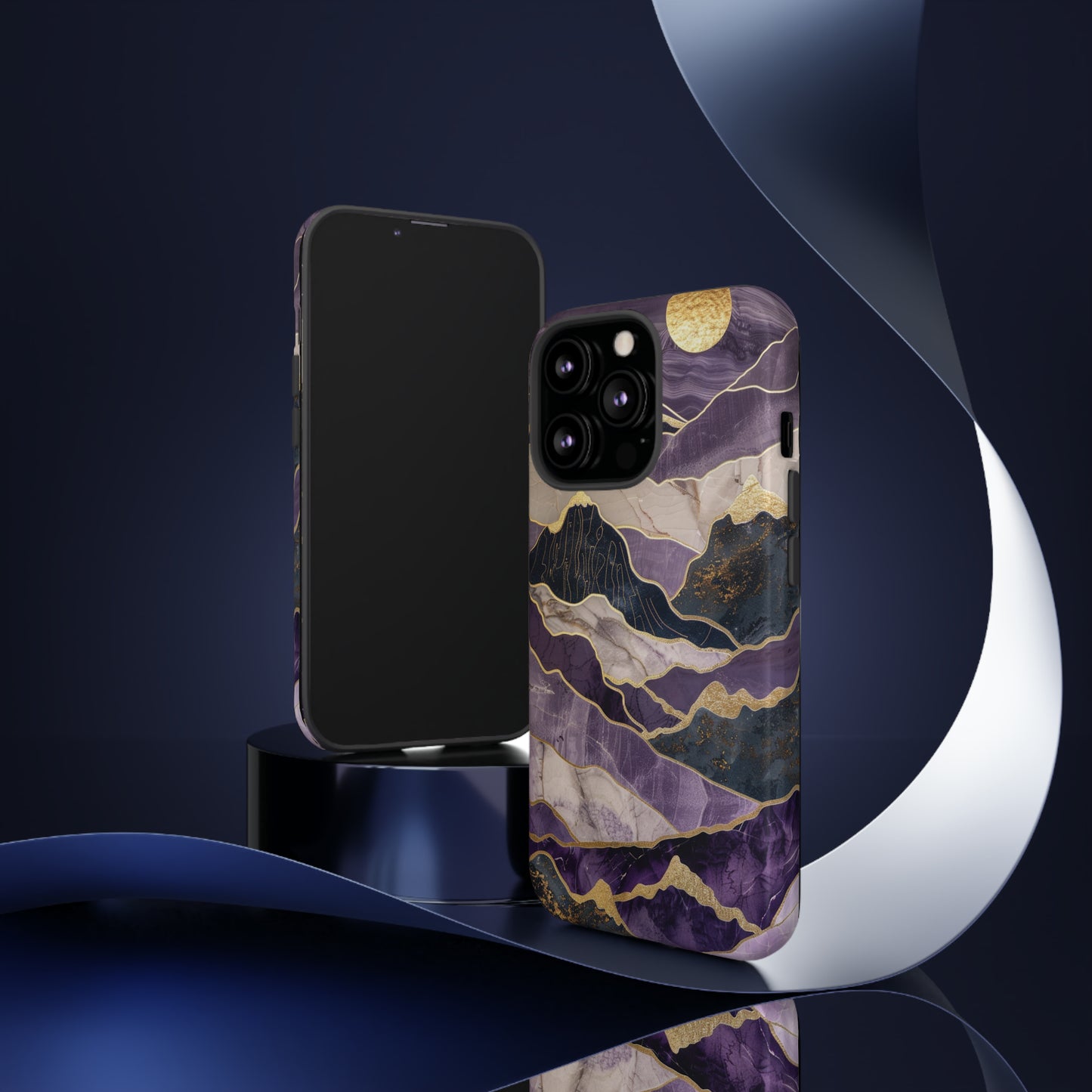 Abstract Purple Gold Mountain Phone Case