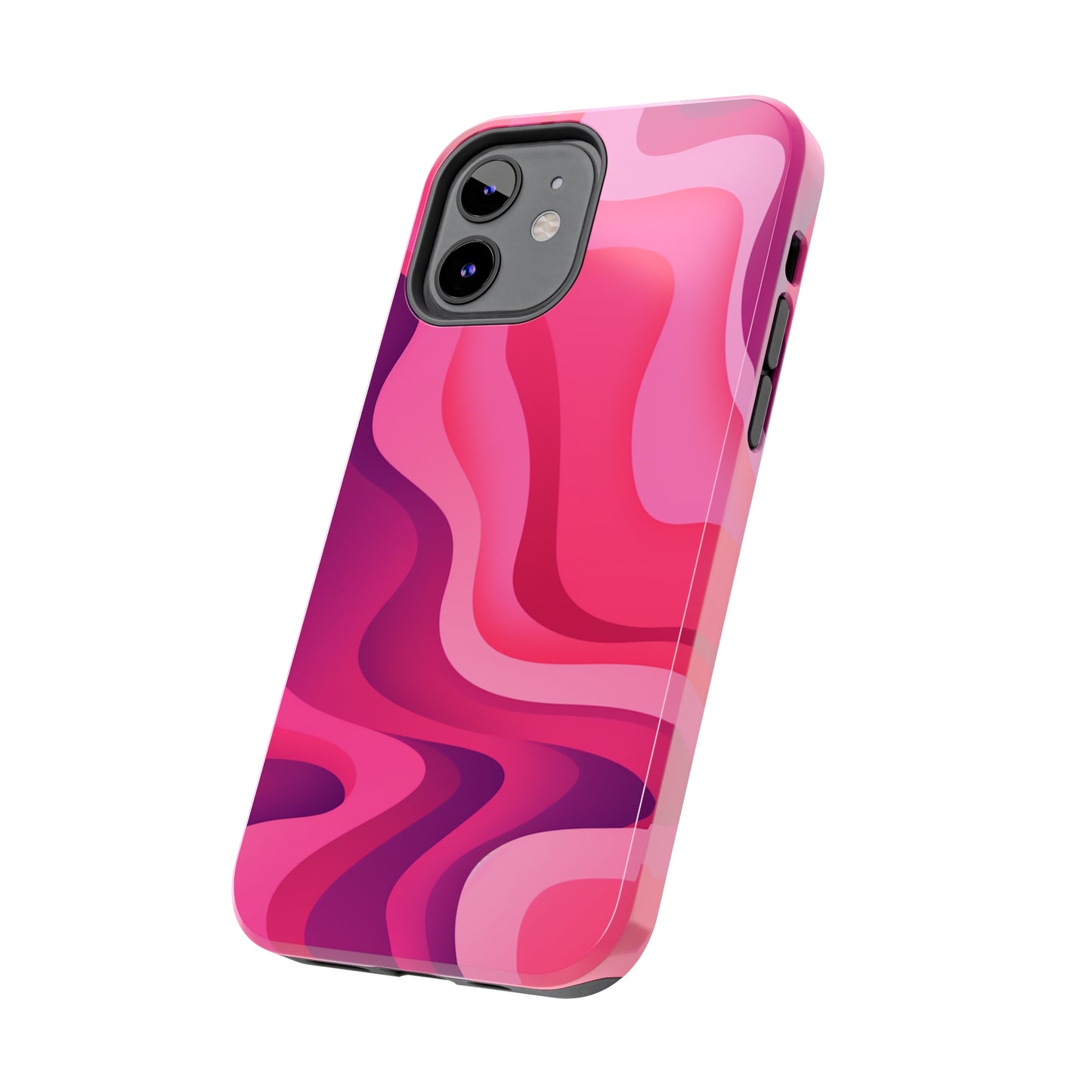 The Pink Wave iPhone Case Splash of Vibrance | Modern Art Meets Protection iPhone Tough Case