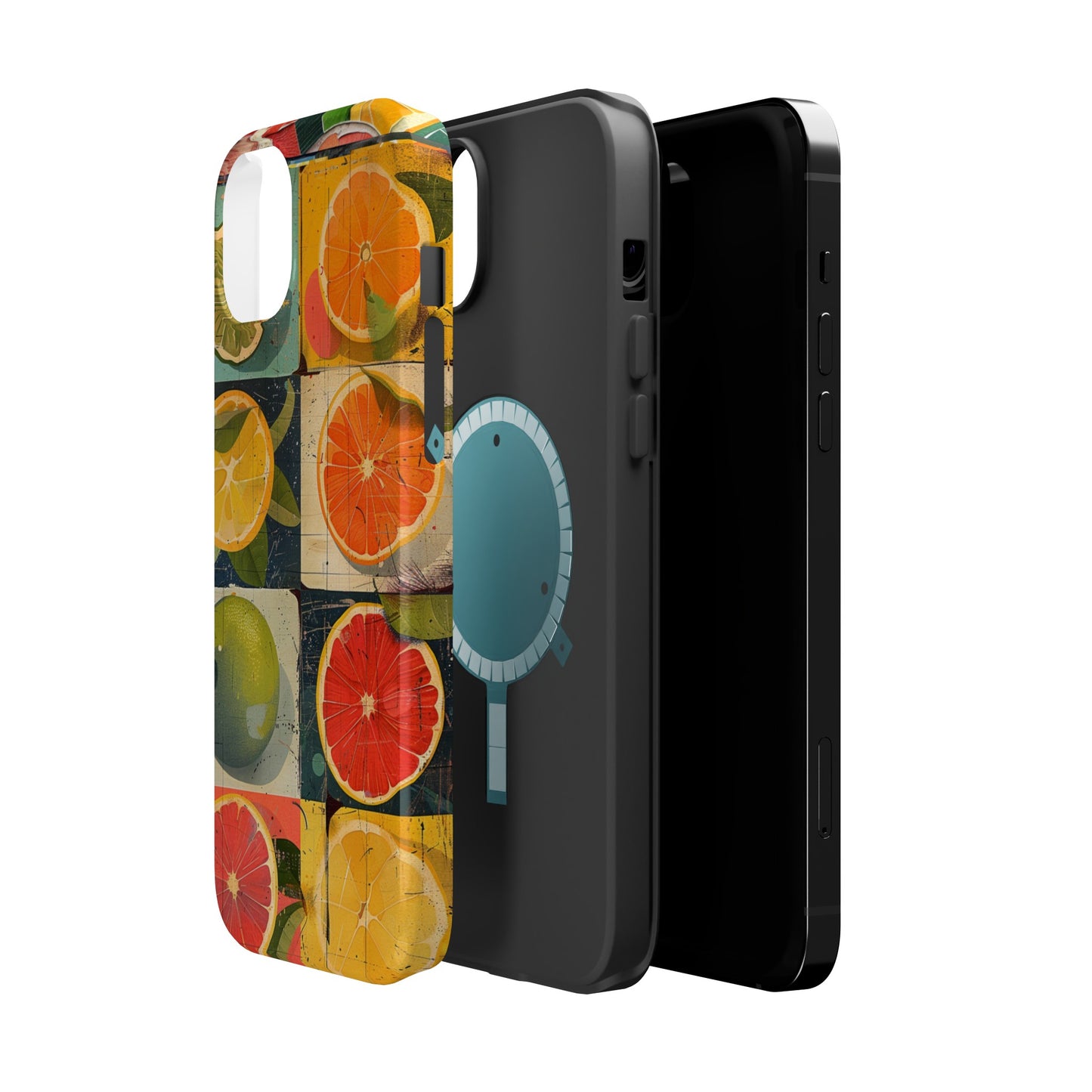 Italian Tile Citrus Fruit Abstract Floral Summer Style MagSafe Phone Case