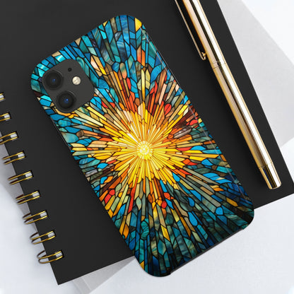 Stained Glass Sunburst Magic | Tough iPhone Case | Embrace Vibrant Style and Reliable Protection