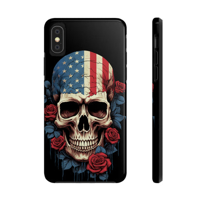 iPhone 11 Pro Case with skull and USA flag design