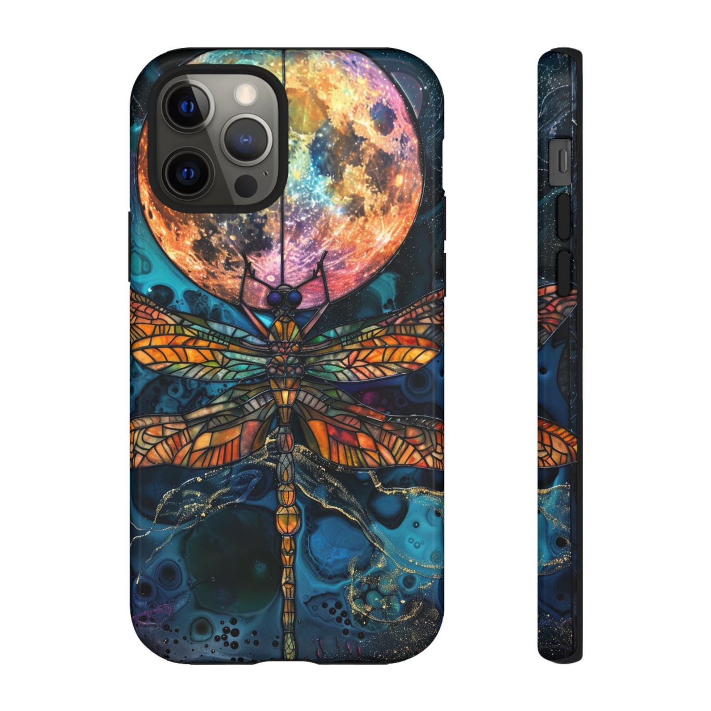 Full Moon Stained Glass Dragonfly Phone Cover