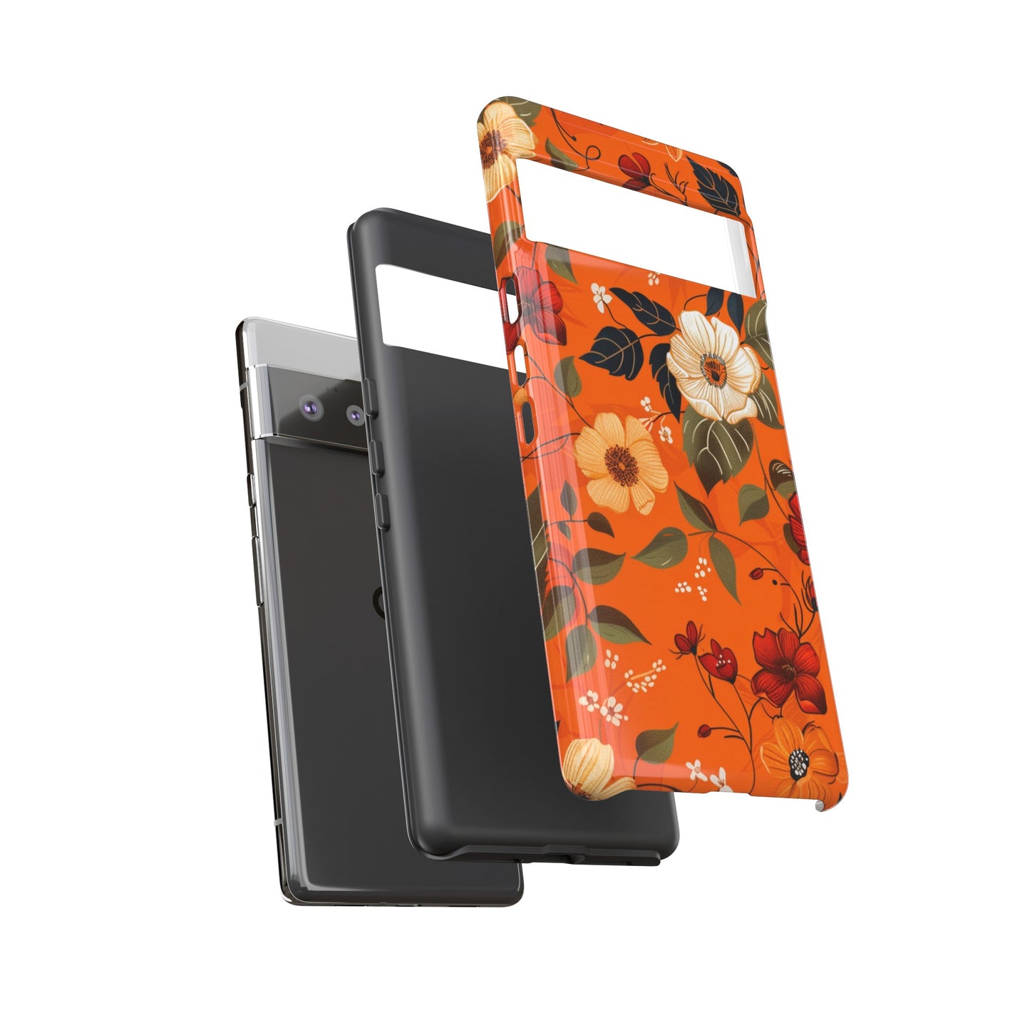 Orange Floral Phone Tough Case