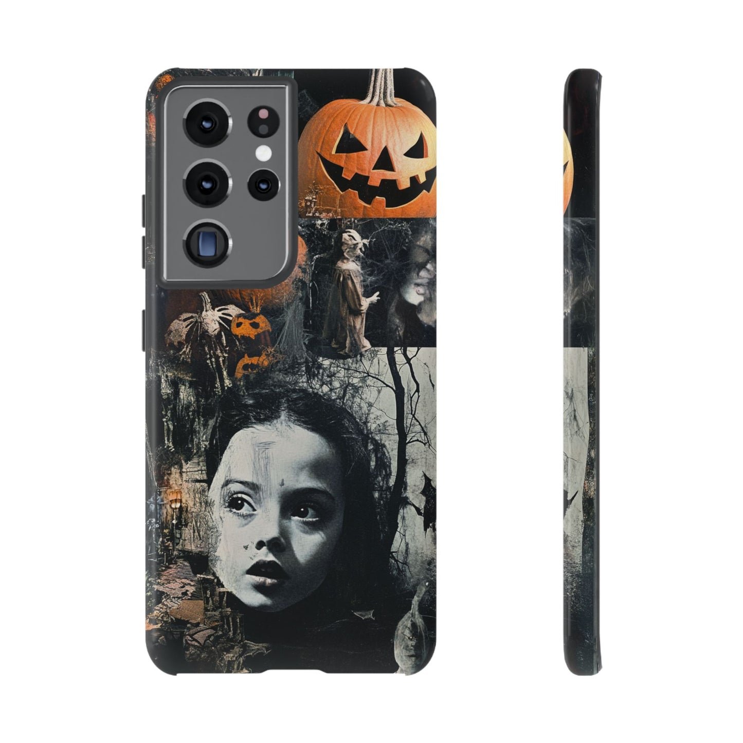 Vintage Halloween Collage Wednesday Goth Style Jackolantern Spooky Phone Cover