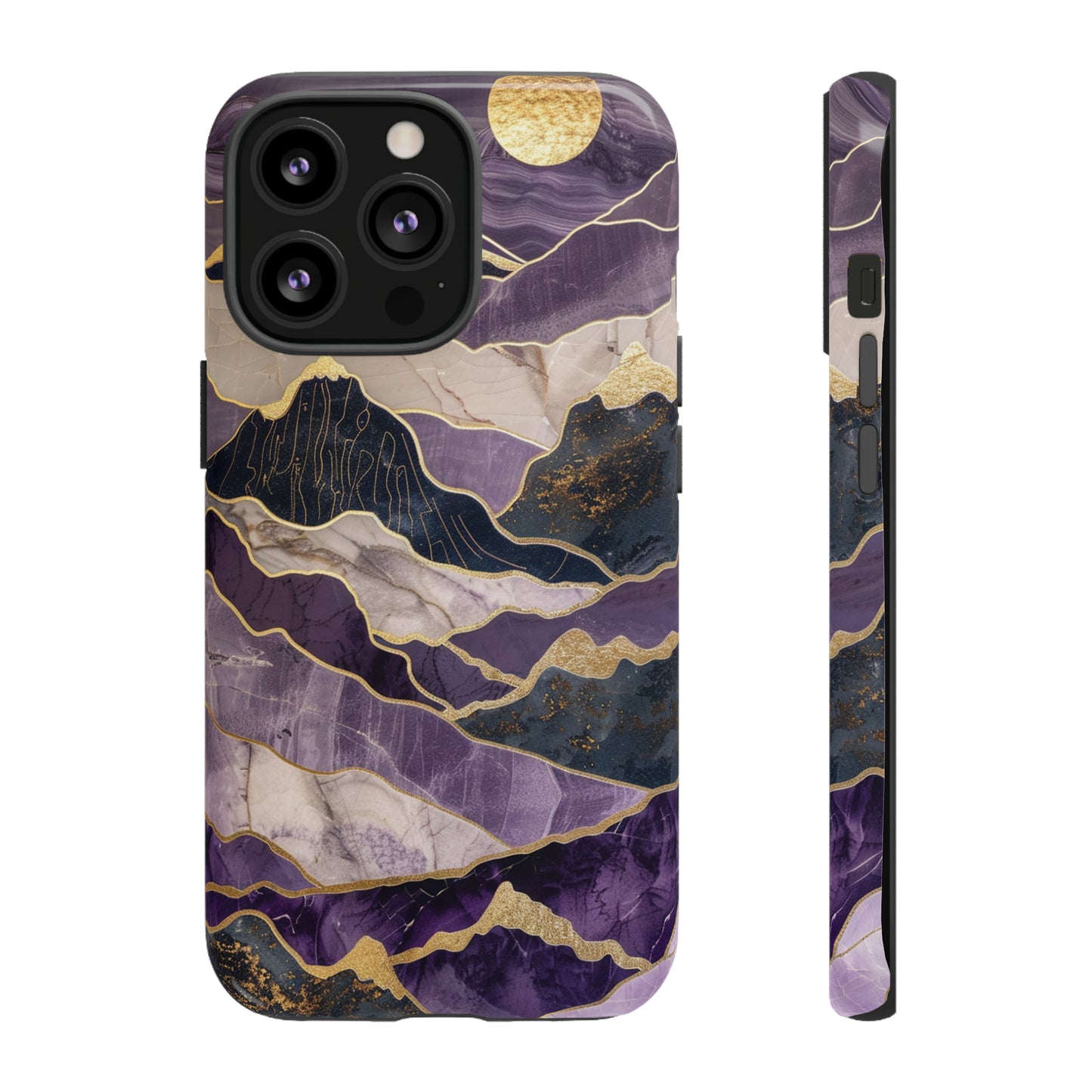 Abstract Purple Gold Mountain Phone Case