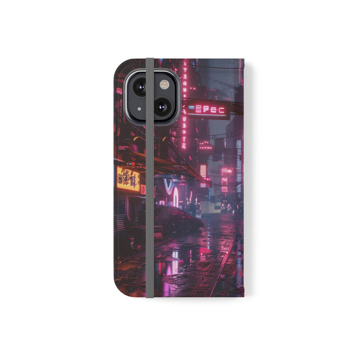 Cyberpunk City at Night Wallet Case