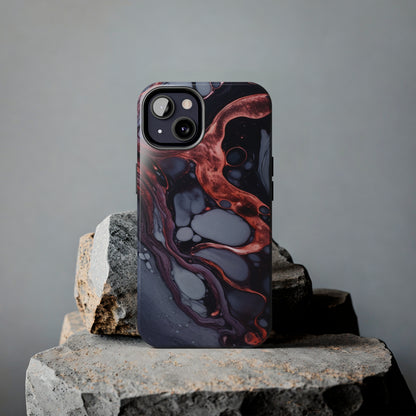 Marbled Dark Lava Flow Phone Case | Embrace the Vibrant Magma Vibes